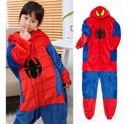 #spiderman Traje De Pijama De Franela For Niños Y Niñas Con
