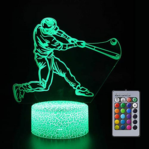 Lámpara De Mesa De Noche Diseño De Béisbol 3d, Nice Dream