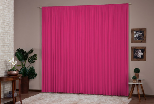 Cortina Versátil 3,00x2,80 Para Sala, Quarto E Decoração Cor Pink