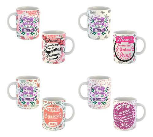 10 Plantillas Editables Para Sublimar Tazas Día De La Madre