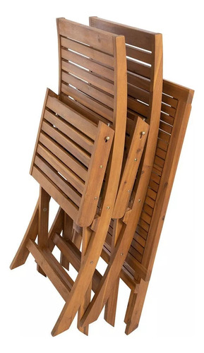 Mesita De Jardín Con Sillas Tipo Bistro Plegable 3 Piezas