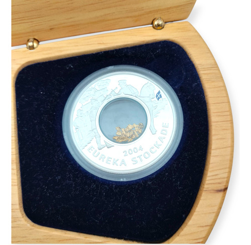 Moneda Australia 2004 $1 Plata Y Pepitas Oro Eureka Stockade (Usado)