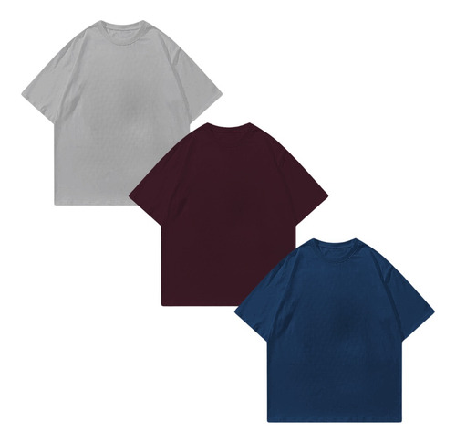 Playera Oversize 3pz Alto Calibre Algodón Peinado Comodas
