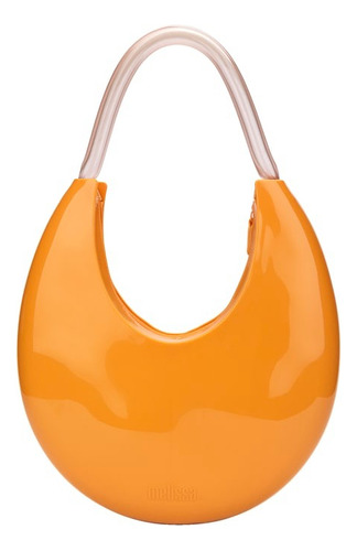 Bolsa Melissa Moon Bag, carteira laranja, design de tecido liso