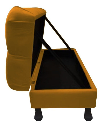 Recamier Decorativo Baú Luis Xv 1,40 Suede Amarelo