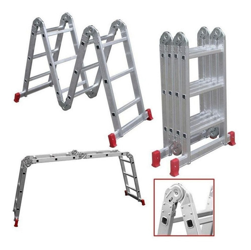 Escada Mult-função Alumínio 3x4 Worker 8 Em1