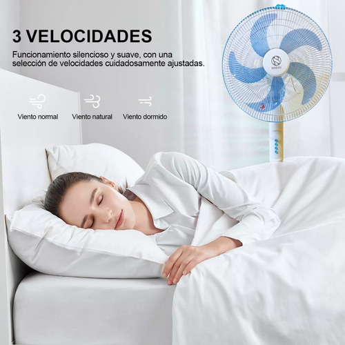 Ventilador De Pedestal 5 Aspas Giratorio Silencioso Dosyu