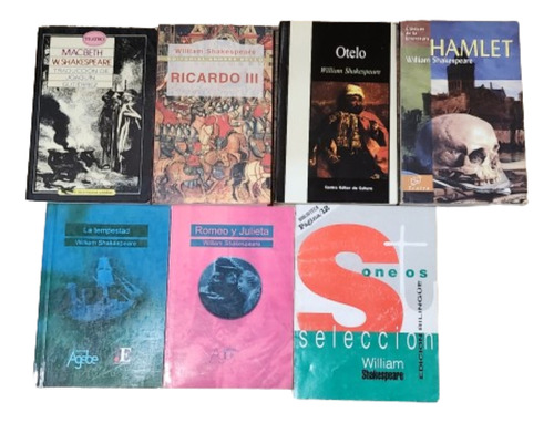 Lote De Los Mejores 7 Libros De Shakespeare. Hamlet, Otelo..
