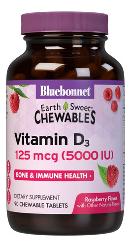 Bluebonnet - Vitamina D3 5000iu (125gr) Masticables