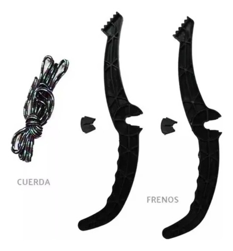 Ski Trineo Para Nieve Deslizante Con Frenos Y Agarradera Verde