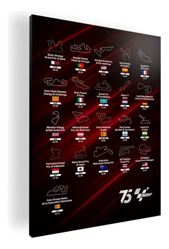 Cuadro Mural Poster Moto Gp Circuitos 2024 84x118 Mdf