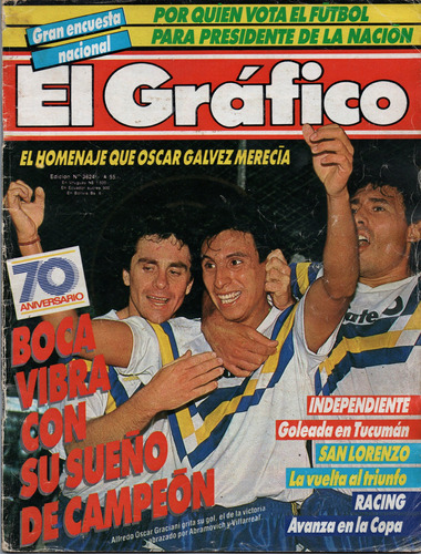 El Gráfico N°3624. Boca Vibra Con Un Sueño De Campeón. 1989