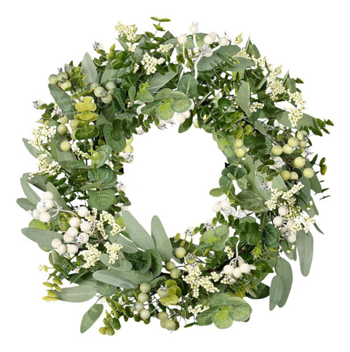 Corona De Eucalipto Verde Artificial, Corona Para Puerta,