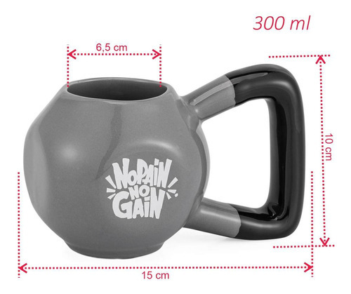 Taza de cerámica con pesas Kettlebell Cross Bodybuilding Academy en 3D