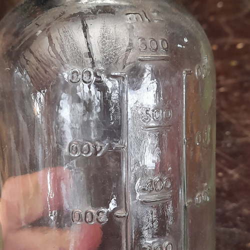 Imagem 2 de 10 de Vidro Garrafa Antigo Soro Sangue 600ml Sem Bicados