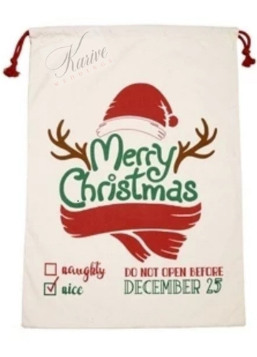 Imagen 5 de 9 de Costal Navideño Santa Claus 50cm*70cm Bolsa Regalo Navidad