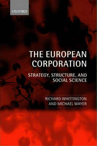 The European Corporation, De Richard Whittington. Editorial Oxford University Press, Tapa Blanda En Inglés