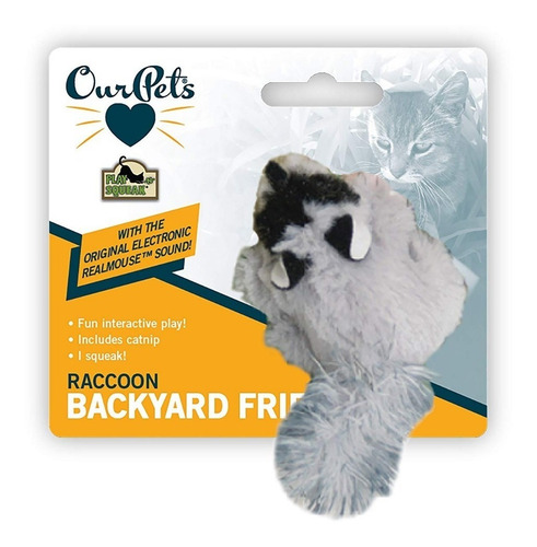 Imagen 2 de 3 de Juguete Gatos Mapache Play N Squeak Backyard Raccoon