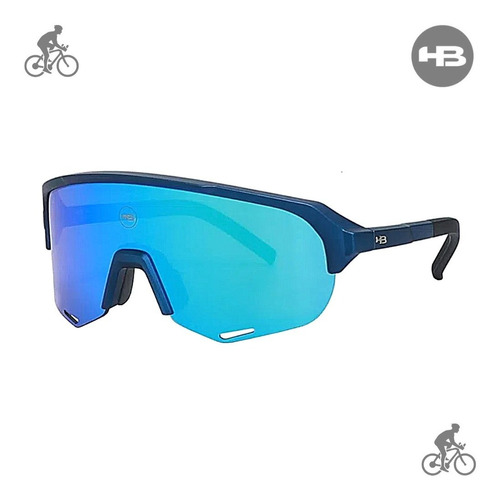 Óculos Ciclismo Hb Edge R Matte Blue Blue Chrome Mascara 
