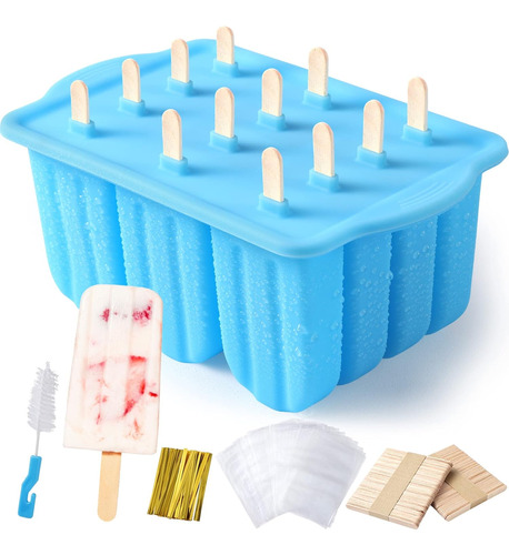 Moldes Para Paletas De Silicona Sin Bpa, 12 Bandejas De Pale