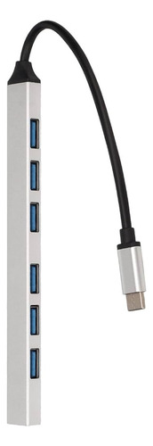Hub Hrebos 1 Entrada Usb E 7 Usb De Saida Prata