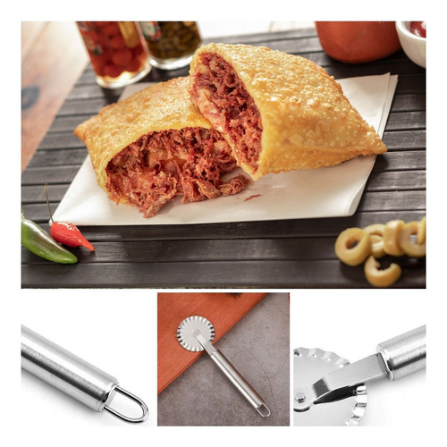 Carretilha Cortador De Massas Em Inox Com Cabo Rose Gold