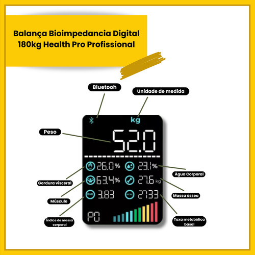 Balança Inteligente Leben Bioimpedância Com App