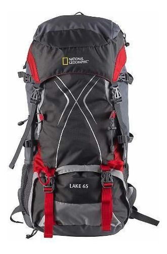 Mochila De Camping National Geographic Lake 65 L Trekking Color Negro