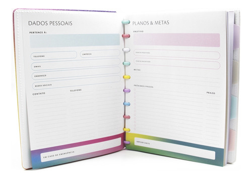 Caderno Inteligente Grande Disco Mármore Glitter Brilhante Cor Lilás