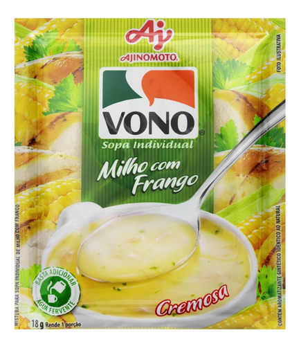 Sopa Instantânea Vono  Cremosa Milho Com Frango Em Pacote18g