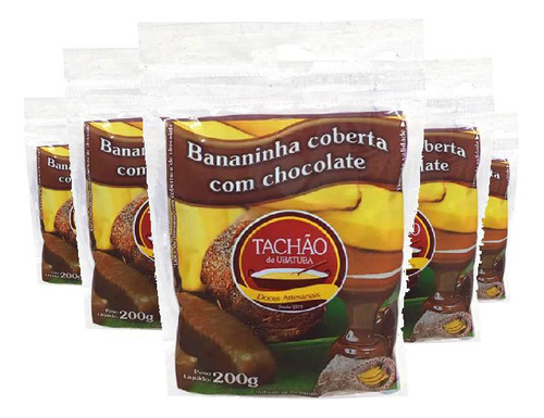 Bananinha Com Chocolate Tachão De Ubatuba 200g 5 Unidades