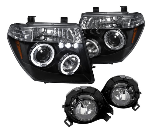 Spec-d Tuning Faro Delantero Led Negro + Lampara Antiniebla