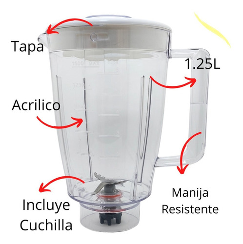 Imagen 2 de 7 de Vaso Jarra Licuadora Para Philips Daily Collection Hr2125