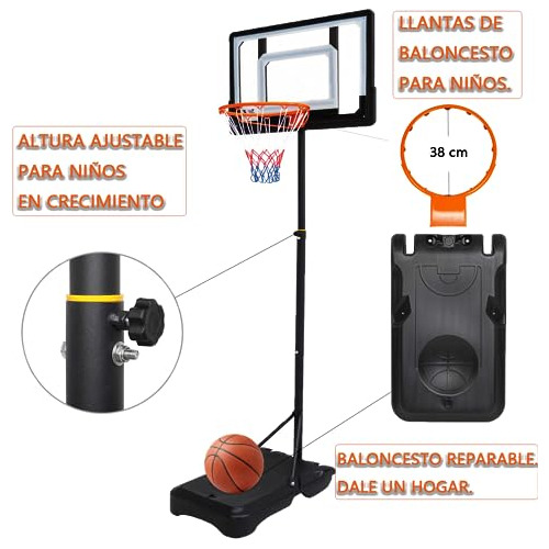 Tablero De Basquetbol Baloncesto Portátil De Altura