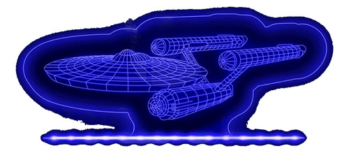Luminaria Led - Nave Enterprise Azul