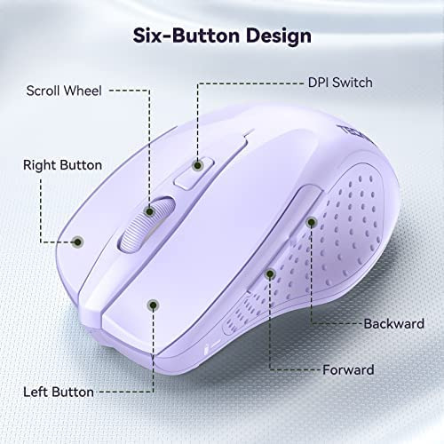 Ratón Tecknet Pro M003 En Ámbrico/lavanda