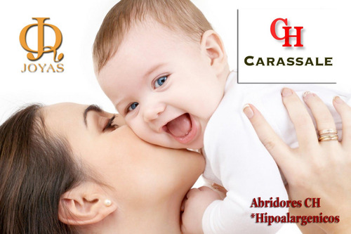 Imagen 6 de 7 de Aros Abridores Bebe Ch Perno Oro 18k Piedra Mediana 5mm 360