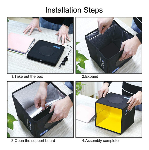 Imagen 7 de 8 de Photo Studio Cube Light Box 32x32x32 Pulgadas 80cm Car...