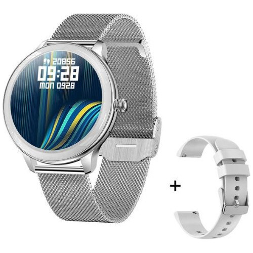 Imagen 1 de 3 de Smartwatch V33 Llamadas Cardio Spo2 Deportes + Malla Extra Gris