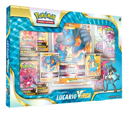 Box Pokémon Escarlate E Violeta Lucario V-astro Cards Cartas Copag