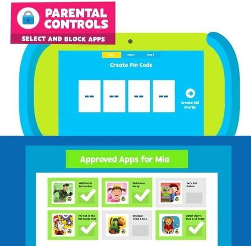 Tableta Kids Playtime Pad + 7 Hd Kid-safe Android Americana