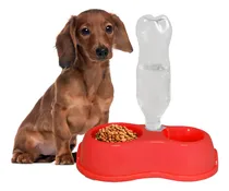 Comprar Bebedero Y Comedero Doble Para Mascotas Slim Company Tazón Dispensador Para Agua Y Alimento De Perros Y Gatos Color Rojo