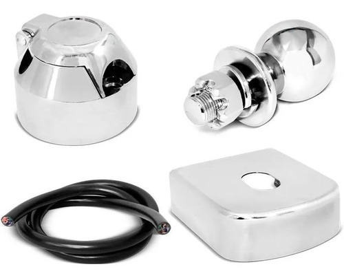 Kit Engate Reboque Bola Aço Capa Aço Inox Tomada Cromada Fio