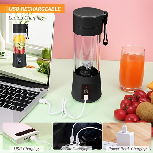 Vaso Batidora Portátil Para Jugo Agua 380 Ml Recargable Usb