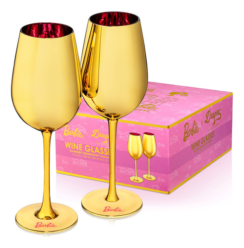 Copas De Vino, Barbie Dreamhouse Collection, Oro Con Interio