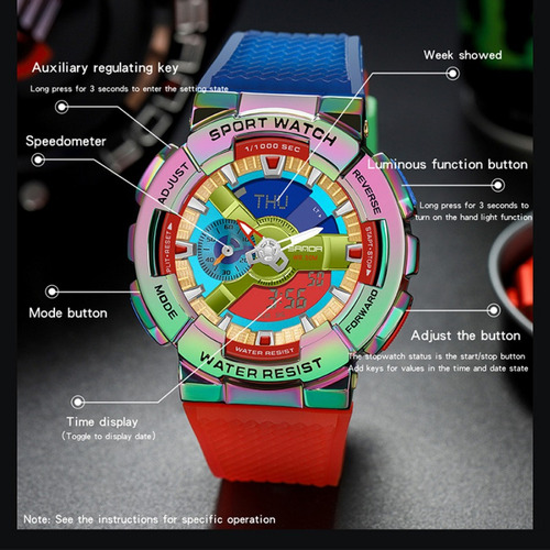 Reloj Sanda 9004, Reloj De Lujo Militar De Color