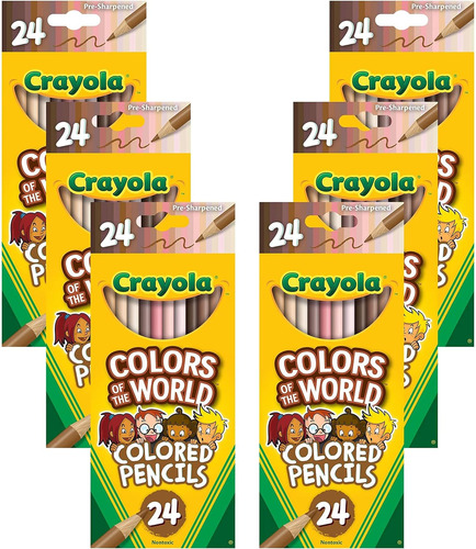 6 Juegos De 24 Lápices De Colores Para Tonos De Piel Crayola