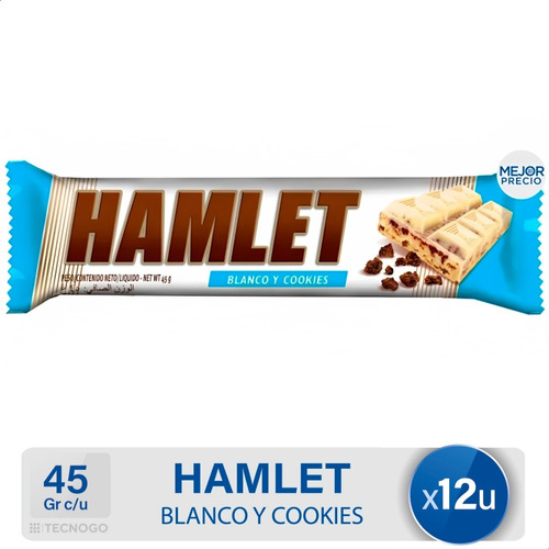 Chocolate Hamlet Blanco Y Cookies Dulce - Pack X12