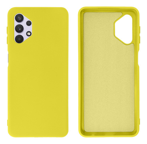 Capa Capinha Para Galaxy A32 5g Revestida Em Silicone Cor Amarelo