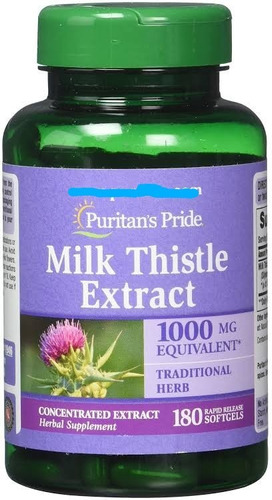 Milk Thistle 1000mg 180 Softgels Cardo Mariano Silimarina **